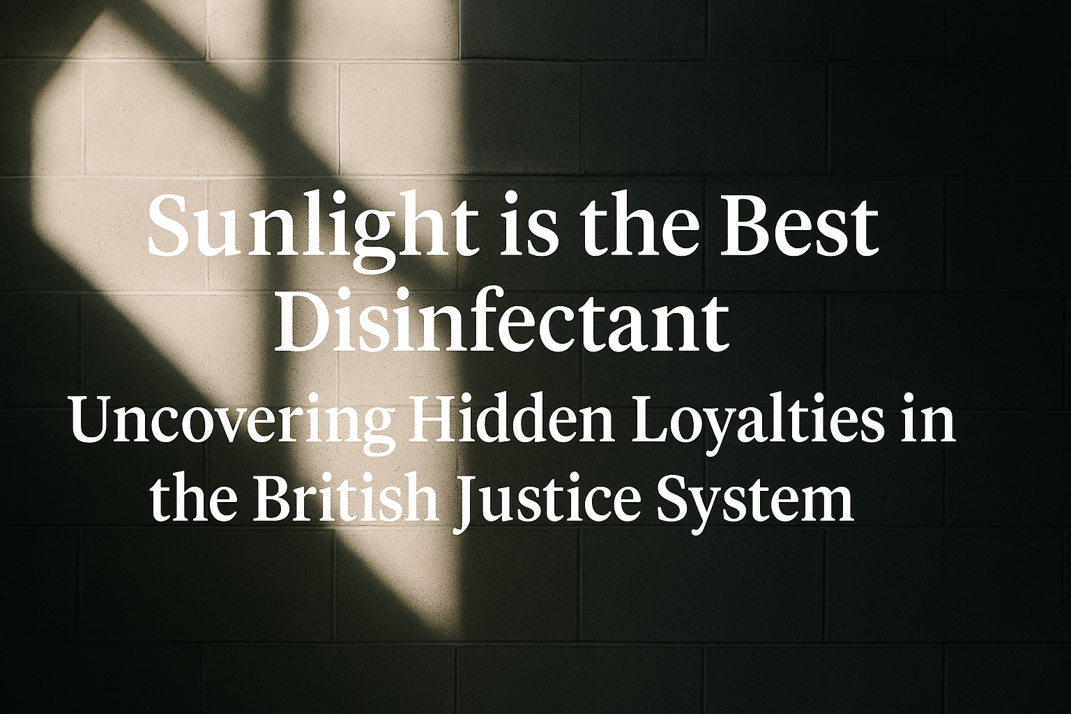 Sunlight is disinfectant.