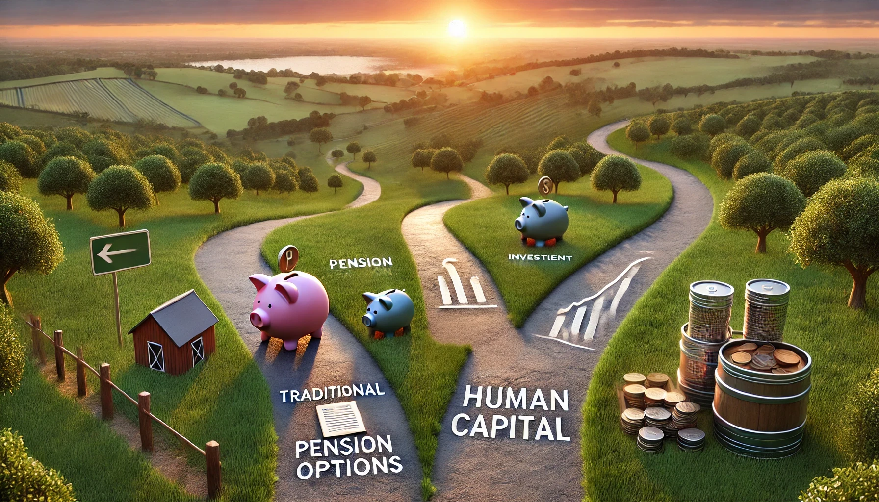 Two pathways, pensions or human capital.